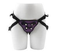 Strap-on Realistic Men's Women's Chastity cage Belt, Chastity Leather Pants with Removable Dildo, Unisex Chastity Device, Cock Ring Penis Restraint kit, BDSM Adult Sex Toys(Purple)