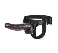 Strap-On Realistic Silicone Dildo Harness with Detachable G Spot Stimulator for Women, Adjustable Fit, Waterproof, Ideal for Lesbians & Couples, Black