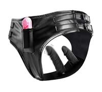Strap-On Vibrating Dildo Pants, 2 Size Wearable Dildos Harness for G-Spot Anus Stimulator Vagina Masturbator Sex Underwear for Women Lesbian（2AAA Batteries Required）
