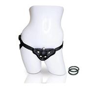 Strap On - Vibrating Velvet Strap on - Black