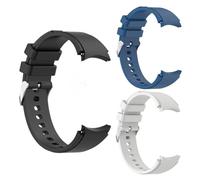 Strap Replacement Sport Band Compatible with Samsung Galaxy Watch 7 6 5 4 40mm 44mm, No Gap Soft Silicone with Tang Buckle for Galaxy Watch 6 Classic / 5 Pro / 4 Classic / FE (Pack A - 3 Pack)