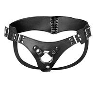 Strap U Bodice Corset-Style Strap-On Harness Vegan Leatherette with Back