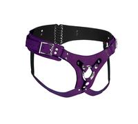 Strap U Bodice Deluxe Leather Corset Harness - Purple / Pink
