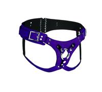 Strap U Bodice Deluxe Leather Corset Strap-On Harness for Men Women & Couples with Standard 1.5" O-Ring. Made with Durable Real Leather - Purple