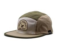 Strapback 5 Panel Cap - Classic Jockey Cap - Baseball Cap for Men/Women Organic Cotton, Beige / Olive, One Size
