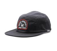 Strapback 5 Panel Cap - Classic Jockey Cap - Baseball Cap for Men/Women Organic Cotton, Black/White, One Size