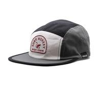 Strapback 5 Panel Cap - Classic Jockey Cap - Baseball Cap for Men/Women Organic Cotton, Off White / Grey, One Size