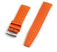 StrapHabit FKM Quick Release Rubber Watch Strap Tropical Style 18mm 19mm 20mm 21mm 22mm, Sunset Chevron Orange/Evening Red, 19 mm, diver