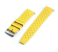 StrapHabit Quick Release Tropical Style FKM Rubber Watch Strap Band 18mm, 19mm, 20mm, 21mm, 22mm (Yellow, 21mm)