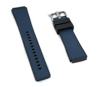 StrapHabit Watch Strap for Q Timex Watch Band Replacement fits 36mm, 38mm, 40mm, M79, GMT, Chronograph - TQ18 Quick Release Leather Watch Band & FKM Rubber Hybrid - 18mm, Blue