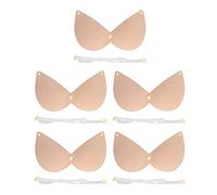 Strapless Adhesive Bra, 5pcs Hypoallergenic 3D Side Breast Lift Seamless Push Up Sticky Bra for Wedding for Women (A)