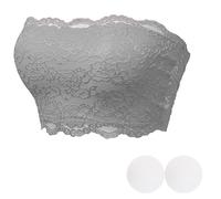 Strapless Bandeau Bra for Women Lace Floral Bralettes Stretchy Chest Wrap Non Padded Tube Top Seamless Bras for Women
