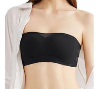 Strapless Bandeau Bra Women Push Up Padded Seamless Plus Size Backless Low Back UK Large Sagging Breasts Bust Front Fastening Sports Tops Ladies Non Wired Soft Support Lift Straps Bras