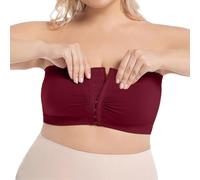 Strapless Bra Women Push Up Padded Seamless Plus Size Backless Low Back UK Large Sagging Breasts Bust Front Fastening Sports Tops Ladies Non Wired Soft Wireless Bigger Casual Bras