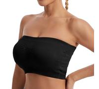 Strapless Bras for Large Breasts Non Wired Bra Plus Size Women UK Transparent Strap Tops with Built-in Push Up Bust Bandeau Tankini Top Ladies Girls Backless