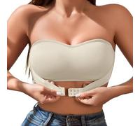 Strapless Bras for Large Breasts Strapless Bras for Women Wireless Push Up Front Fastening Bandeau Bra Front Closure Convertible Full Coverage Padded Bralettes Comfort Seamless Stretchy Tube Top