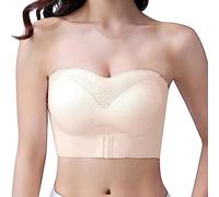 Strapless Bras for Women,Full Support Non-Slip Convertible Bandeau Bra, Women Push up Bandeau Bra (Skin,4XL)