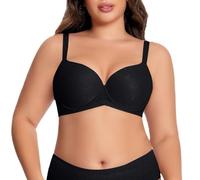 Strapless Bras For Women Push Up-Front Fastening Bras Plus Size Bikini Set For Women Full Coverage Support Bra Comfortable Breathable Swimwear High Support Bikini Top And Bottom (Black, K)