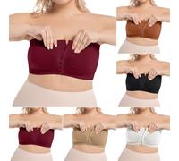 Strapless Bras for Women Push Up Seamless Padded Plus Size Backless Low Back UK Large Sagging Breasts Bust Front Fastening Sports Bandeau Ladies Non Wired Soft Support Lift Minimizer Bra