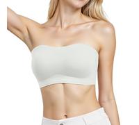 Strapless Bras for Women Strapless Bandeau Bra Cooling Bra Wireless Invisible Non-Slip Silicone Nude Tube Top, Seamless Multiway Convertible T Shirt Bras Seamless Multiway Bandeau Tube Bralette