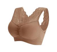 Strapless Bras Women,Womens Wireless Seamless Bra Full Coverage Sports Bralettes Padded Push-Up Bras Soft Breathable Support Solid Colour High Impact Comfortable Brassiere Big Bust Underwire Coffee