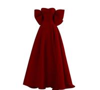 Strapless Princess Evening Burgundy Sky Blue Light Luxury Bow Dress Bridal Wedding Party Banquet Long Gowns