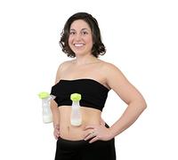 Strapless Pump&Nurse Bra, a All-in-one Hands-Free Pumping and Nursing Bra for All Breast Pumps - Medela, Spectra, Lansinoh, Philips Avent, Ameda, etc - Black, XS/S/M