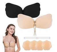 Strapless Sticky Bra - 2 Pairs Invisible Silicone Backless Bras for Women | Strapless Push Up Bras for Wedding Dresses, Low-Cut Dresses, Evening Gowns Zorq