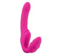 Vibrating Strapless Strap-On 2 Remote Double Teaser Pink
