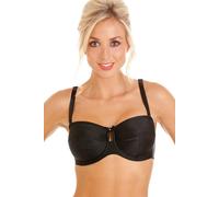 Camille Womens Multiway Strapless Bra - Non Padded & Underwired with Removable Matching & Clear Straps - Cross Back, Strapless, Halter or One Strap Black 34DD