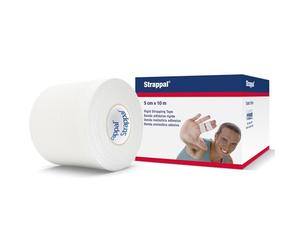 Strappal Adhesive Non-Elastic Strapping Tape - for Sports Injuries, Strains and Sprains - 5cm x 10m, White, 1 Roll