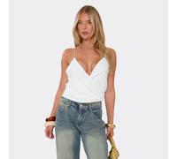 Strappy Cross Over Front Top In White., Women's Size UK 8