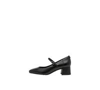 Leather Heeled Mary Janes Black