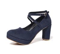 Strappy High Heels for Women - Elegant Open Toe Mid Heel Sandals Simple Plain Design Versatile Ideal for Everyday Leisure, navy, 6 UK