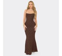 Strappy Maxi Dress In Brown Lace, Women's Size UK 10
