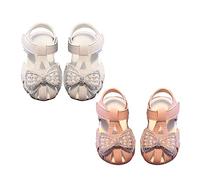 Strappy Sandals for Girls Sandles Summer Shoes Soft Sole Non Slip Hook and Loop Closure Low Heel Classic Durable Comfy for Flower Wedding Party