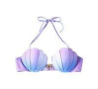 Strappy Seashell Bikini Top Gradient Mermaid Swim Tops Push Up Bathing Suit Tops for Women with Underwire Bra Swimsuit
