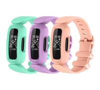Straps compatible with Fitbit Ace 3 Strap for Kids, [3 Pack] Soft Silicone Adjustable Wristband Replacement Strap Boys Girls (3-Pack 04)