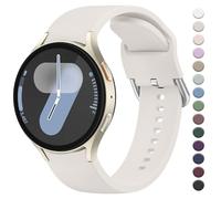 Straps Compatible with Samsung Galaxy Watch 7/6/5/4 Strap 40mm 44mm,20mm Adjustable Original Style Silicone Sport Replacement for Samsung Galaxy Watch 7/6/5/4 Women Men (Starlight)