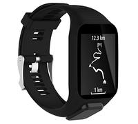 Straps Compatible with TomTom Runner 2/3/Spark 3/Golfer 2 Strap, Adjustable Replacement Wristband Silicone Sport Band for TomTom Runner 2/3/Spark 3/Golfer 2 Smart Watch (Black)