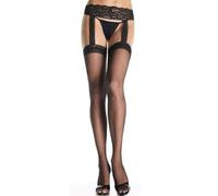 Straps-Look Tights with Lace in Various Colors