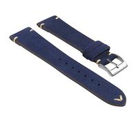StrapsCo Hand-Stitched Suede Leather Quick Release Watch Band Strap - Choose Your Color/Length - 18mm 19mm 20mm 21mm 22mm 24mm, Blue, 20mm - Short Length,