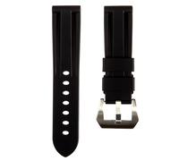 Strapseeker Rubber Straps For Panerai Watches- Compatible for Panerai Luminor, Submersible, Radiomir- 22mm, 24mm (Black, 24mm)