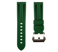 Strapseeker Rubber Straps For Panerai Watches- Compatible for Panerai Luminor, Submersible, Radiomir- 22mm, 24mm (Dark Green, 22mm)