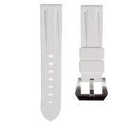Strapseeker Rubber Straps For Panerai Watches- Compatible for Panerai Luminor, Submersible, Radiomir- 22mm, 24mm (White, 22mm)