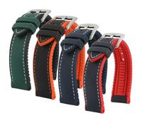 Strapseeker Theo Hybrid Nylon & FKM Rubber Performance Watch Band Replacement Watch Bands Quality Waterproof Watch Straps for Men & Women Deployment Clasp Pin Buckle Compatible with Most Watches