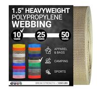 Strapworks Heavy Duty Poly Strapping for Outdoor DIY Gear Repair, 1.5 Inch, Khaki, Polypropylene, 1.5" x 10 Yard