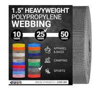 Strapworks Heavyweight Polypropylene Webbing - Heavy Duty Poly Strapping for Outdoor DIY Gear Repair, 1.5 Inch x 25 Yards, Charcoal