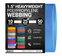 Strapworks Heavyweight Polypropylene Webbing - Heavy Duty Poly Strapping for Outdoor DIY Gear Repair, 1.5 Inch x 25 Yards, Powder Blue