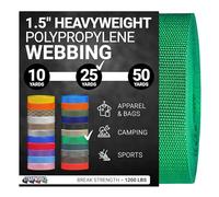 Strapworks Heavyweight Polypropylene Webbing - Heavy Duty Poly Strapping for Outdoor DIY Gear Repair, 1.5 Inch x 25 Yards, Kelly Green